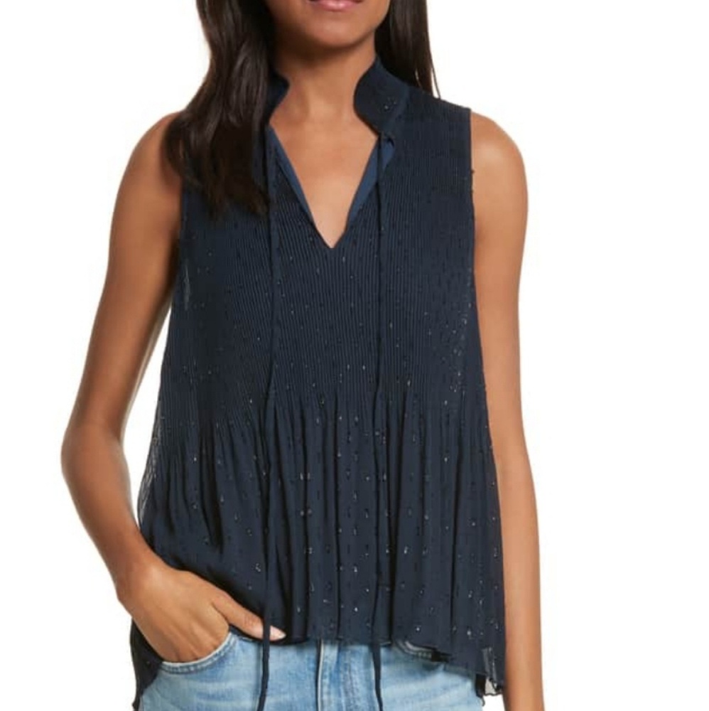 *SOLD* Derek Lam 10 Crosby Shimmer Plisse Top NWT